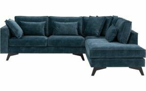 Afbeelding van een Goossens Bank Chambre blauw, stof, 3-zits, elegant chic met ligelement rechts
