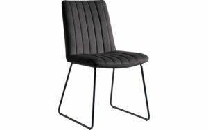 Afbeelding van een Goossens Eetkamerstoel Manta zwart stof leuning, urban industrieel