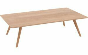 Afbeelding van een Goossens Salontafel Ferry rechthoekig, hout eiken blank, elegant chic, 135 x 36 x 75 cm