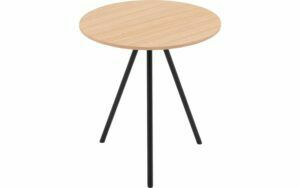 Afbeelding van een Goossens Salontafel Bo rond, hout eiken blank, modern design, 40 x 42 x 40 cm