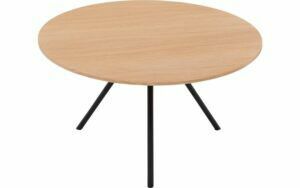 Afbeelding van een Goossens Salontafel Bo rond, hout eiken blank, modern design, 60 x 36 x 60 cm