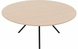 Afbeelding van een Goossens Salontafel Bo rond, hout eiken wit, modern design, 80 x 31 x 80 cm