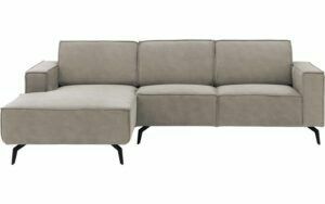 Afbeelding van een Goossens Hoekbank Hercules grijs, microvezel, 2-zits, modern design met chaise longue links