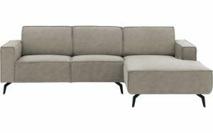 Afbeelding van een Goossens Hoekbank Hercules grijs, microvezel, 2-zits, modern design met chaise longue rechts