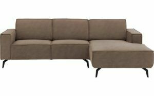 Afbeelding van een Goossens Hoekbank Hercules bruin, microvezel, 2-zits, modern design met chaise longue rechts