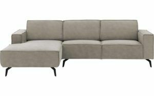 Afbeelding van een Goossens Hoekbank Hercules grijs, microvezel, 2,5-zits, modern design met chaise longue links