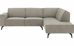 Afbeelding van een Goossens Hoekbank Hercules grijs, microvezel, 2,5-zits, modern design met ligelement rechts