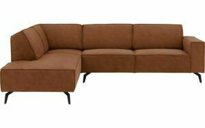 Afbeelding van een Goossens Hoekbank Hercules bruin, microvezel, 3-zits, modern design met ligelement links