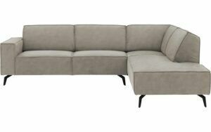Afbeelding van een Goossens Hoekbank Hercules grijs, microvezel, 3-zits, modern design met ligelement rechts