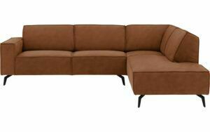 Afbeelding van een Goossens Hoekbank Hercules bruin, microvezel, 3-zits, modern design met ligelement rechts