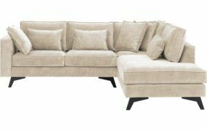 Afbeelding van een Goossens Bank Chambre beige, stof, 2-zits, elegant chic met ligelement rechts