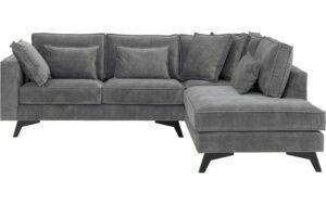 Afbeelding van een Goossens Bank Chambre grijs, stof, 2-zits, elegant chic met ligelement rechts