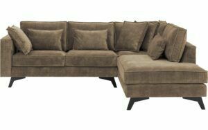 Afbeelding van een Goossens Bank Chambre bruin, stof, 2-zits, elegant chic met ligelement rechts
