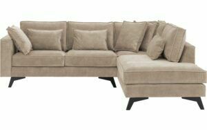 Afbeelding van een Goossens Bank Chambre beige, stof, 2-zits, elegant chic met ligelement rechts