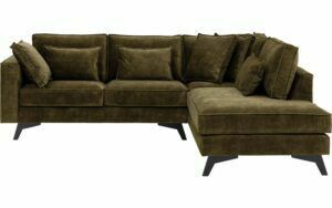 Afbeelding van een Goossens Bank Chambre groen, stof, 2-zits, elegant chic met ligelement rechts