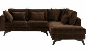 Afbeelding van een Goossens Bank Chambre bruin, stof, 2-zits, elegant chic met ligelement rechts