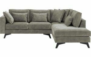 Afbeelding van een Goossens Bank Chambre grijs, stof, 2-zits, elegant chic met ligelement rechts