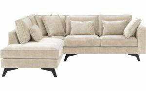 Afbeelding van een Goossens Bank Chambre beige, stof, 2-zits, elegant chic met ligelement links