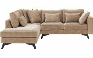 Afbeelding van een Goossens Bank Chambre bruin, stof, 2-zits, elegant chic met ligelement links