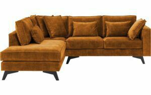 Afbeelding van een Goossens Bank Chambre geel, stof, 2-zits, elegant chic met ligelement links