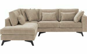 Afbeelding van een Goossens Bank Chambre beige, stof, 2-zits, elegant chic met ligelement links