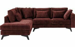 Afbeelding van een Goossens Bank Chambre rood, stof, 2-zits, elegant chic met ligelement links