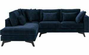 Afbeelding van een Goossens Bank Chambre blauw, stof, 2-zits, elegant chic met ligelement links