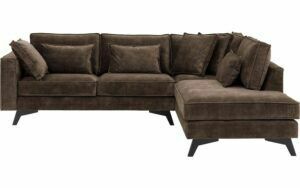 Afbeelding van een Goossens Bank Chambre bruin, stof, 2,5-zits, elegant chic met ligelement rechts