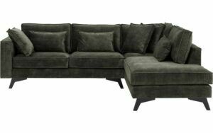 Afbeelding van een Goossens Bank Chambre groen, stof, 2,5-zits, elegant chic met ligelement rechts