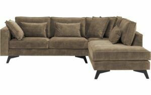 Afbeelding van een Goossens Bank Chambre bruin, stof, 2,5-zits, elegant chic met ligelement rechts