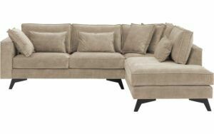 Afbeelding van een Goossens Bank Chambre beige, stof, 2,5-zits, elegant chic met ligelement rechts