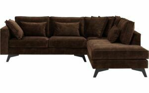 Afbeelding van een Goossens Bank Chambre bruin, stof, 2,5-zits, elegant chic met ligelement rechts