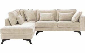 Afbeelding van een Goossens Bank Chambre beige, stof, 2,5-zits, elegant chic met ligelement links