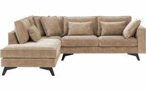 Afbeelding van een Goossens Bank Chambre bruin, stof, 2,5-zits, elegant chic met ligelement links