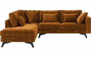 Afbeelding van een Goossens Bank Chambre cognac, stof, 2,5-zits, elegant chic met ligelement links