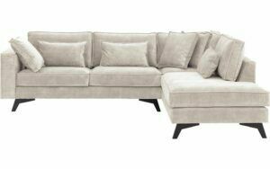 Afbeelding van een Goossens Bank Chambre bruin, stof, 3-zits, elegant chic met ligelement rechts