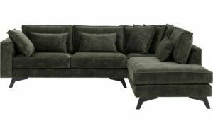 Afbeelding van een Goossens Bank Chambre groen, stof, 3-zits, elegant chic met ligelement rechts