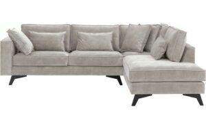 Afbeelding van een Goossens Bank Chambre grijs, stof, 3-zits, elegant chic met ligelement rechts