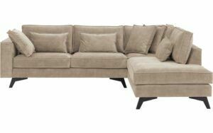 Afbeelding van een Goossens Bank Chambre beige, stof, 3-zits, elegant chic met ligelement rechts