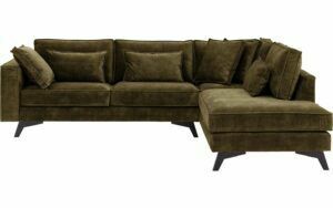 Afbeelding van een Goossens Bank Chambre groen, stof, 3-zits, elegant chic met ligelement rechts