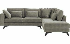 Afbeelding van een Goossens Bank Chambre grijs, stof, 3-zits, elegant chic met ligelement rechts