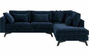 Afbeelding van een Goossens Bank Chambre blauw, stof, 3-zits, elegant chic met ligelement rechts