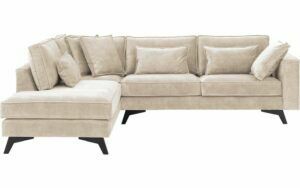 Afbeelding van een Goossens Bank Chambre beige, stof, 3-zits, elegant chic met ligelement links