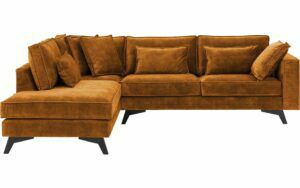 Afbeelding van een Goossens Bank Chambre geel, stof, 3-zits, elegant chic met ligelement links