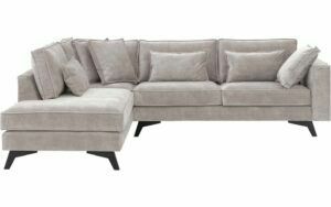 Afbeelding van een Goossens Bank Chambre grijs, stof, 3-zits, elegant chic met ligelement links