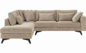Afbeelding van een Goossens Bank Chambre beige, stof, 3-zits, elegant chic met ligelement links