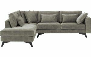 Afbeelding van een Goossens Bank Chambre grijs, stof, 3-zits, elegant chic met ligelement links