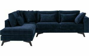 Afbeelding van een Goossens Bank Chambre blauw, stof, 3-zits, elegant chic met ligelement links