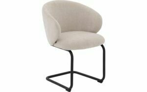Afbeelding van een Goossens Stoel Noomi beige stof met armleuning,