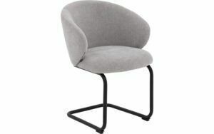 Afbeelding van een Goossens Stoel Noomi lichtgrijs stof met armleuning,